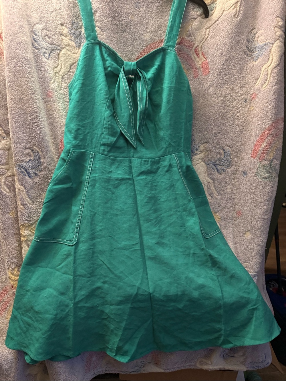 Teal Tie-Front Sundress - Women's Casual Dress